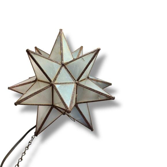 Lot of 3 Vintage Frosted White Glass Star - Picture 3 of 9